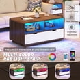 thumbnail image 5 of Dextrus LED Coffee Table with Storage Drawers, Modern Living Room Table, White and Walnut, 5 of 8