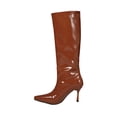 thumbnail image 2 of Women's Boots Solid Color Pointed Toe Side Zipper Mid-Calf Boots Stretch Shaft Sturdy Heel Comfort Fashion Fall Winter Casual Outdoor Daily Wear, 2 of 9