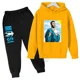 thumbnail image 3 of Conjunto de sudadera con capucha y pantalones deportivos para niños de otoño e invierno, conjunto deportivo de dos piezas para niños y niñas, ropa para bebés con estampado de Messi, 3 of 5