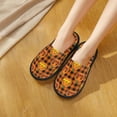 thumbnail image 4 of Slippers for Women, halloween pumpkin plaid Womens Slippers Fuzzy Winter House Shoes, Soft Anti-Skid Slippers Indoor and Outdoor, 4 of 7