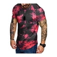 thumbnail image 1 of Liacowi Men's Casual Short Sleeve T-Shirt Tie-Dye Pattern Round Neck Tops, 1 of 5