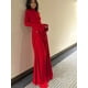 thumbnail image 2 of Vestido largo elegante para mujer, liso, Irregular, plisado, cintura alta, cuello medio alto, vestidos largos de manga larga, vestidos de fiesta para mujer, 2 of 5
