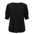 thumbnail image 5 of Naotn Half Short -Sleeve Shirts for Women Summer Casual Loose Fit Crew Neck Tops Trendy Beach Holiday Button Blouses, 5 of 8