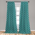 thumbnail image 5 of Ambesonne Teal Curtains, Traditional Ikat Pattern, Pair of 28"x84", Teal White, 5 of 5
