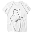 thumbnail image 4 of Trendfront Womens Summer Crew Neck Short Sleeve Tops Butterfly Insect Graphic Print Tees Casual Fashionable Style Apparel T-Shirts, 4 of 4