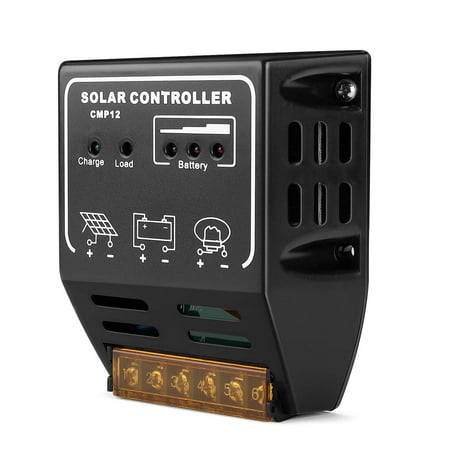 Solar Charger Controller 10A PWM Solar Panel Battery Regulator 12V 24V Solar Energy System Smart Overloading and Short-circuit Safe