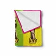 thumbnail image 2 of Comics Soft Flannel Fleece Throw Blanket, Collage of Colored Hands Showing Numbers Modern Style Teenage Art, Cozy Plush for Indoor and Outdoor Use, 50" x 70", Yellow Green, by Ambesonne, 2 of 6