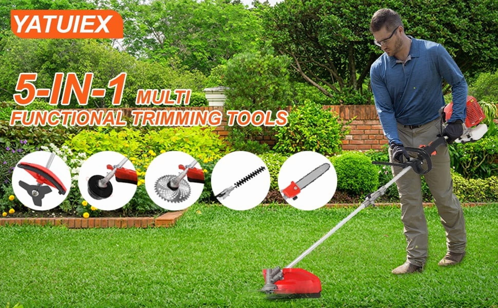 YNCE 52CC 2-Cycle Gas Weed Wacker, 5 in 1 String Trimmer, 2025 Upgraded Weed Eater Gas Powered, 9500rpm High Power Gas Weed Eater, Brush Cutter