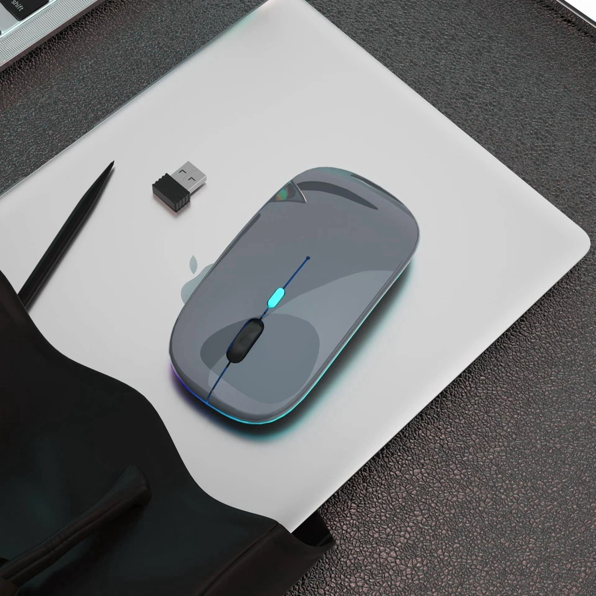 CRESTIN- Wireless Bluetooth Mouse Rechargeable Led Mice Silent Slim Laptop Pc Mac Mouse