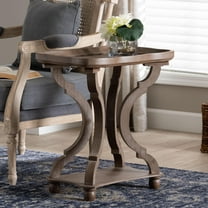 Baxton Studio Yannick French Country End Table, Antique Brown