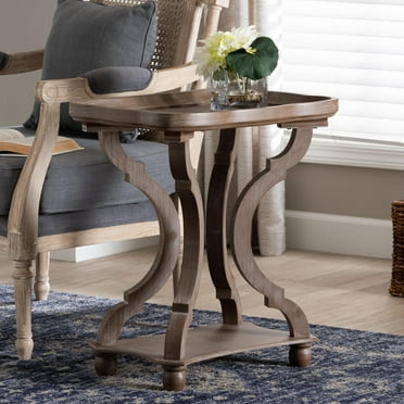 Baxton Studio Yannick French Country End Table, Antique Brown