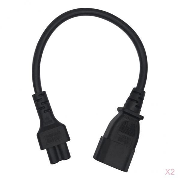 2x Nuevo Adaptador de Corriente C14 Macho a Hembra de 60 Cm Reemplazo de Pieza de Servidor UPS Baoblaze IEC320 C14 Macho a C5 Hembra