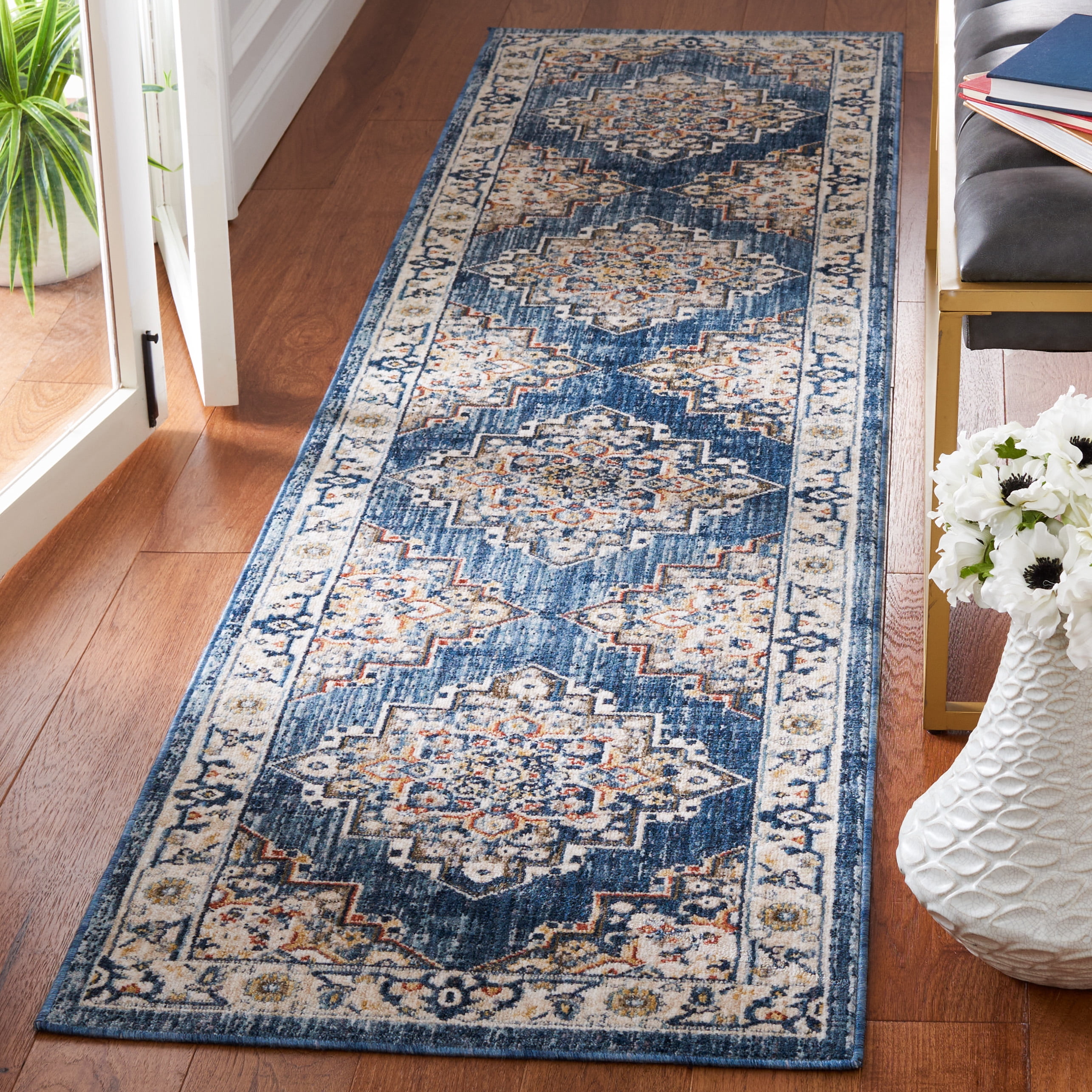 SAFAVIEH Olympia Collection OPA208M Blue / Beige Rug