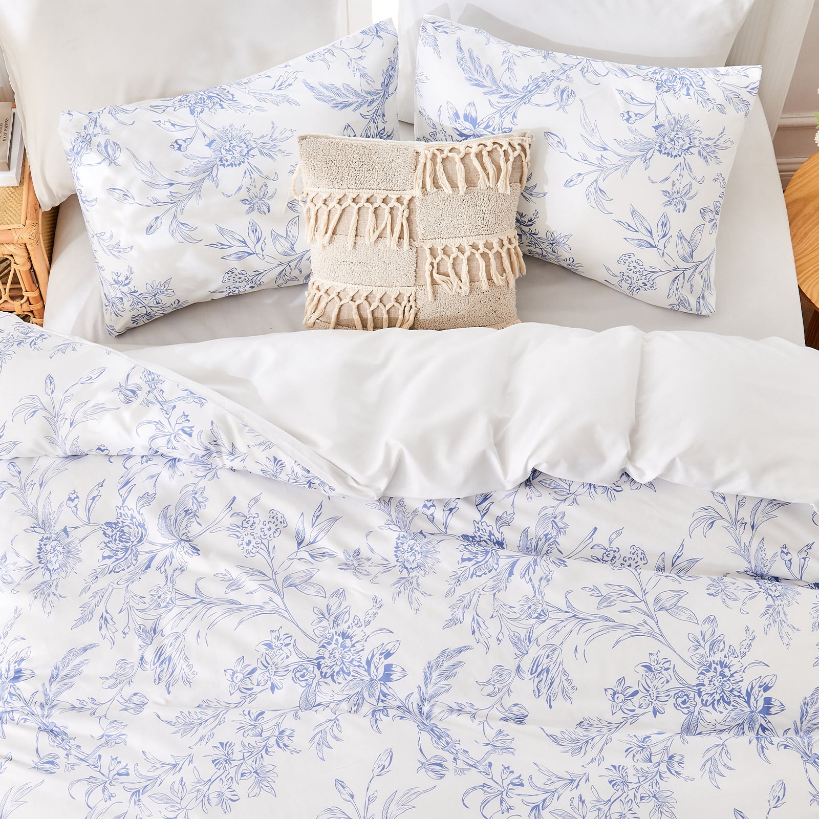 Hitime King Duvet Cover Set, Soft & Breathable Microfiber 3 Pieces King Bedding Sets, Pattern King Comfy Duvet Cover Set, with Zipper Closure (King)
