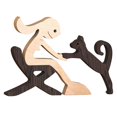thumbnail image 3 of Estatua humana de perro de madera tallada a mano Estatua familiar de perro de madera Adornos tallados en madera estilo A, 3 of 9