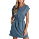 thumbnail image 1 of Vestido BLENCOT de manga corta casual de verano para mujer P604, 1 of 6