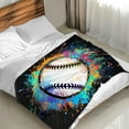 thumbnail image 3 of Baseball Throw Blanket for Boys Girls, Sport Blanket Gifts for Kids Baseball Lovers - 40x30 Inches Black Soft Fuzzy Flannel Blankets for Lap Sofa Couch, 3 of 5