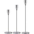 thumbnail image 1 of Juego de 3 candelabros negros mate para velas cónicas, candelabro decorativo para bodas, cenas, fiestas, se adapta a velas de 3/4 de pulgada de grosor y velas LED (soporte de metal para, 1 of 4