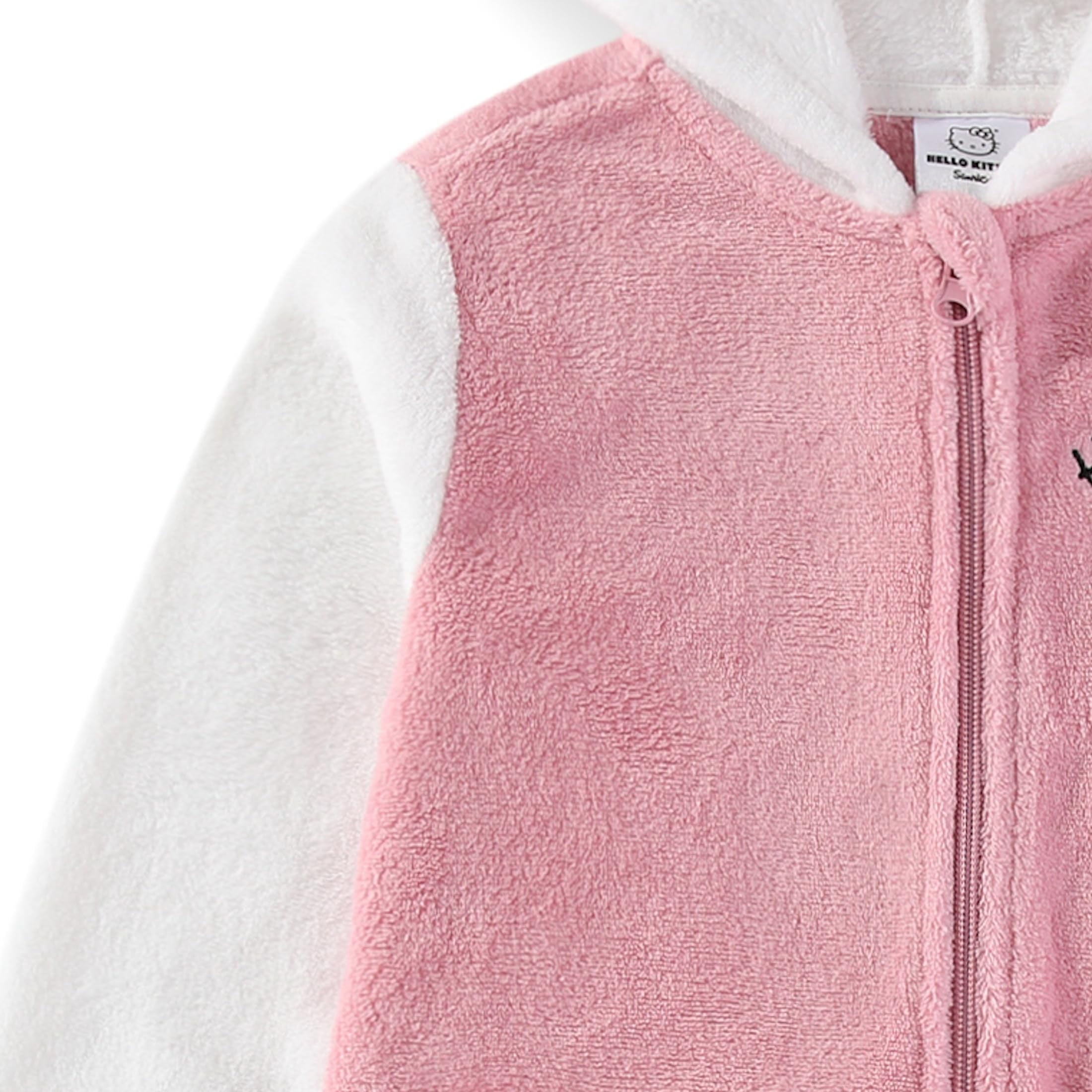 Hello Kitty Sanrio Cosplay Hooded Coverall with Ears and Bow (Girls), Sizes 3T-12