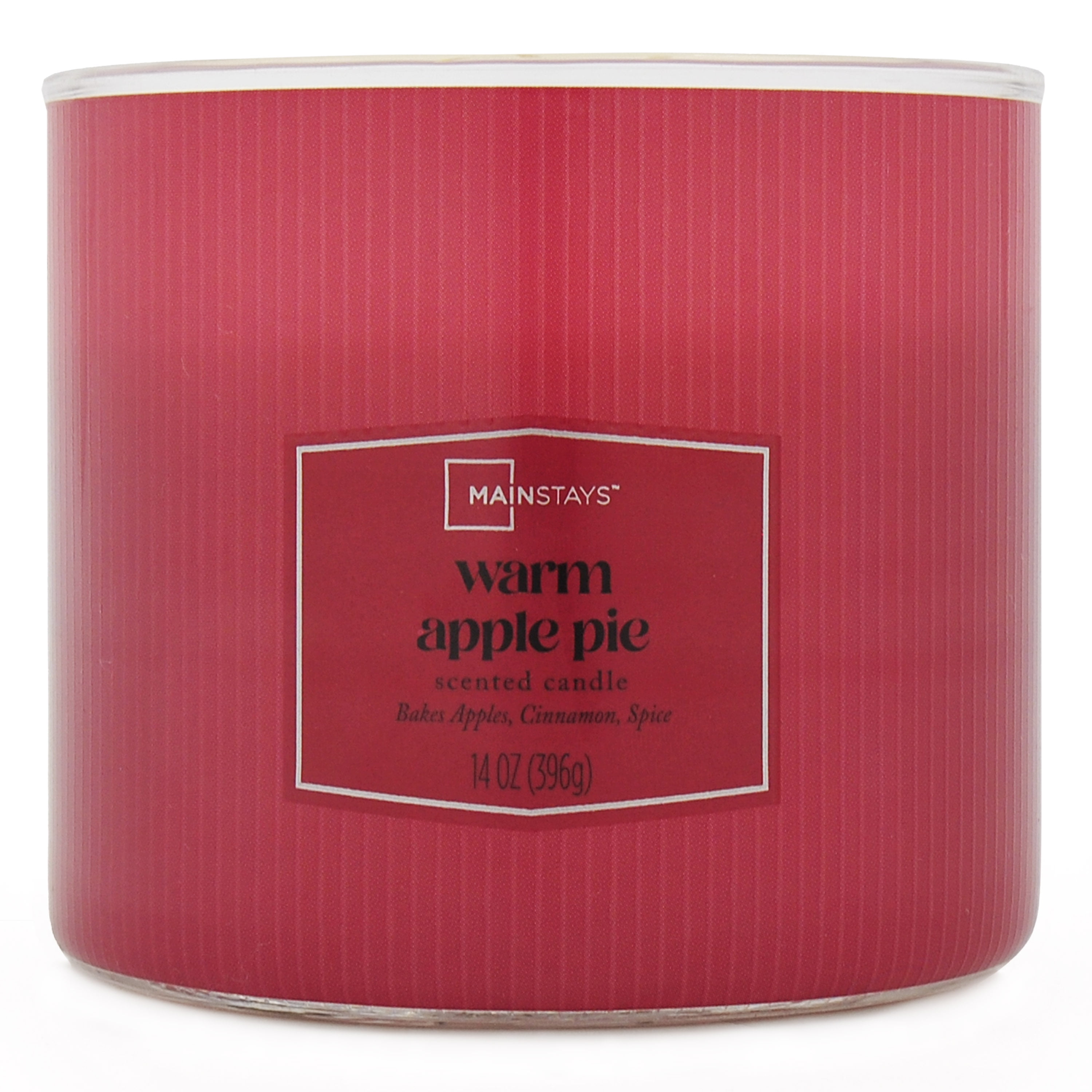 (4 pack) Mainstays Textured Wrapped Candle Warm Apple Pie, 14 Ounce