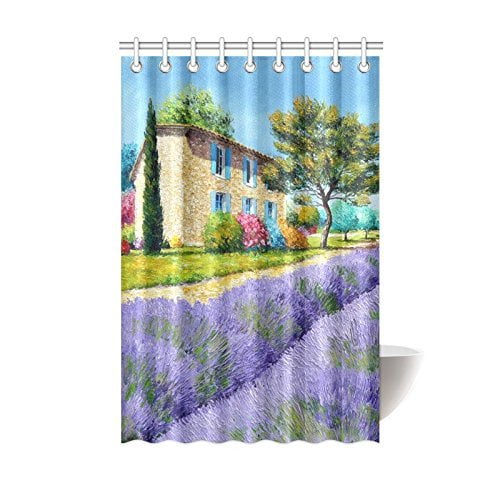 MOHome Purple Lavender Shower Curtain Waterproof Polyester Fabric