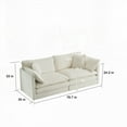 thumbnail image 2 of Modern Simple Fabric 3-Seater Sofa 220×80×75cm with Solid Wood Frame and Breathable Chenille, 2 of 10