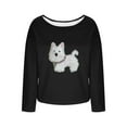 thumbnail image 4 of Tops for Women Printed Long Sleeved Winter Round Neck Pullover Knit Sweater,Women's Long Sleeve Tops 1-Black XXL, 4 of 4