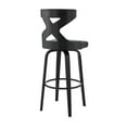 thumbnail image 5 of Armen Living Gayle 26" Faux Leather Swivel Cross Counter Stool in Gray/Black, 5 of 10