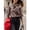Brown, variant on Women's Long Sleeve Plaid Button-Down Blouse with Self-Tie Bow Neck – Casual Work Office Top, Business Casual, Gingham Checked Shirt