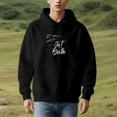 thumbnail image 3 of Men's Loose Fit Hoodie - Long Sleeve Pullover Sweatshirt with Pockets ' Just Breathe ' Cursive Design on Background, 3 of 7