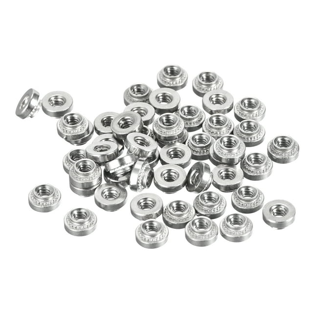 Unique Bargains Self -Clinching Nuts,#4-40x0.11-Inch Stainless Steel Rivet Nut Round Head Steel Metal Sheet Mounting Fastener 50pcs
