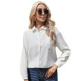 thumbnail image 4 of Clothing 2025 Super Soft Wrinkle Free Button Down Shirts for Women Formal Work Dress Blouses Tops Womens Button Down Shirts Boyfriend Long Sleeve Oversized Blouses Tops, 4 of 6