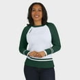 thumbnail image 4 of Women's WEAR by Erin Andrews White/Green Green Bay Packers Colorblock Raglan Sweater, 4 of 5