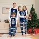 thumbnail image 1 of Nuevo conjunto navideño familiar con estampado de letras de dibujos animados azules, pijamas para uso doméstico en vacaciones familiares europeas y americanas, 1 of 5
