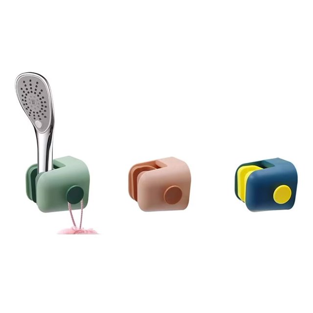 para cabezal de ducha, soporte de ducha ajustable para ducha de mano, soporte de ducha impermeable, soporte de brazo de ducha montado en la pared con gancho para baño (verde+azul+rosa)