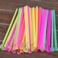 thumbnail image 7 of Casewin 200 Spoon Straws Assorted Neon Colored Snow-Cone Drinking Plastic Straws With Spoons 7 3/4" Plastic Milkshake Straws, 7 of 7