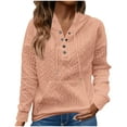 thumbnail image 2 of HongQid Womens Hoodies Hooded Sweatshirt Loose Casual Long Sleeve Drawstring Pullover Tops, 2 of 6