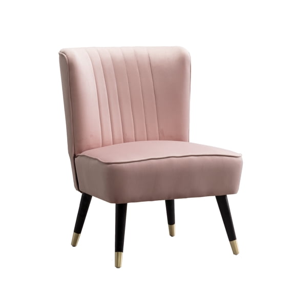 Dtwnek Velvet Upholstered Accent Chair Club Chair for Living Room, Office, Pink