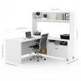 thumbnail image 3 of Pro-Linea L-Desk with Open hutch in White, 3 of 4