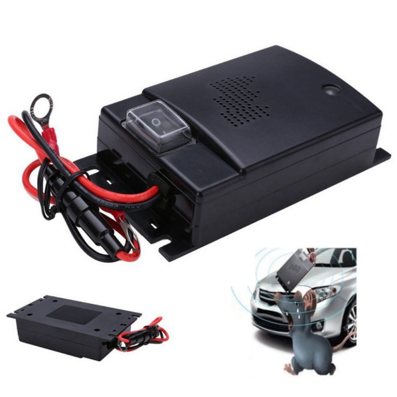 Auto Car Ultrasonic Animal/Mouse/Rat Pest Repeller - Compatible with Cars &amp; Vehicle (12V &amp; 24V), Under Hood Design, No Additional External Battery Needed