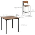 thumbnail image 2 of CoSoTower 5-Piece Counter Height Bar Table and Chairs, Square Dining Table and Chairs Set for 4, Industrial Pub Table and Chairs, 2 of 7