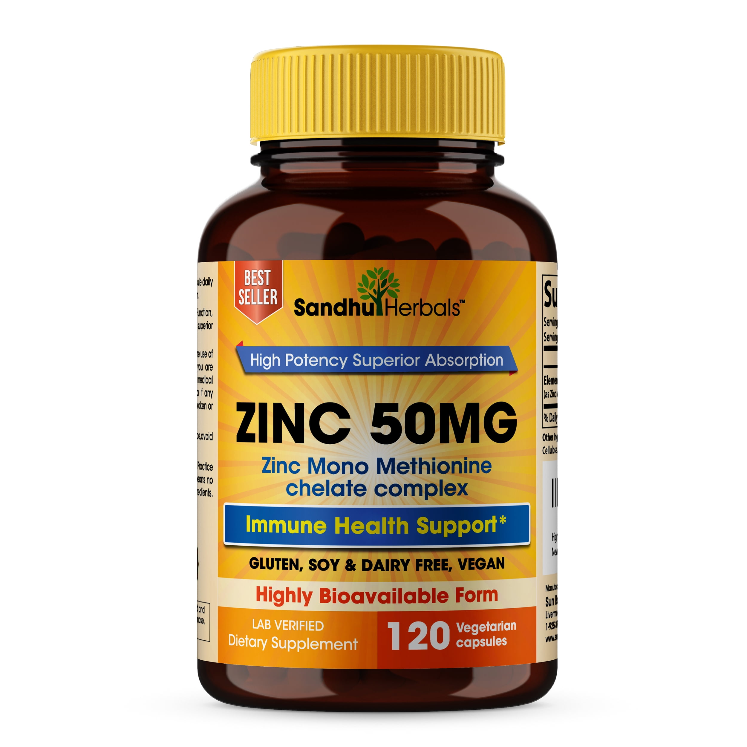Sandhu herbals Zinc 50 mg Immune Health Support Zinc Supplements 120