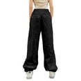thumbnail image 4 of Coduop Women High Waist Wide Leg Trousers Elastic Baggy Long Pants with Pockets, 4 of 8