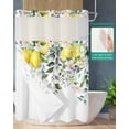 thumbnail image 2 of No Hook Shower Curtain with Snap in Liner, Watercolor Eucalyptus Leaves Lemon Sage Green Pattern Hotel Shower Curtains for Bathroom, Washable Shower Curtain Liner Set with Mesh Top Window, 60"x72", 2 of 6