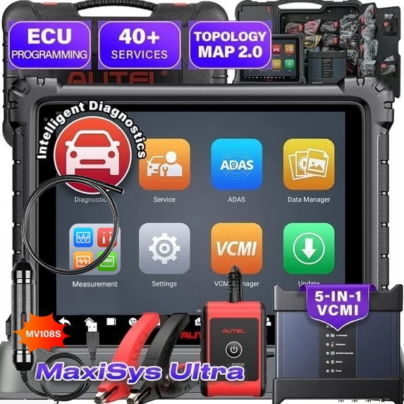 Autel MaxiSys Ultra Autel Scanner: 2026 Top Automotive Intelligent Diagnostic Scan Tool with 5-in-1 VCMI, J2534 , 40  Services, Topology Map, Upgraded of MS908S Pro Elite/MS909/Ultra EV