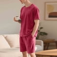 thumbnail image 2 of Gamivast Men's Velour Short Set Crewneck T-Shirt and Drawstring Shorts Soft Plush 2 Piece Outfit for Summer Beach Vacation Casual Daily Lounge Attire, 2 of 2
