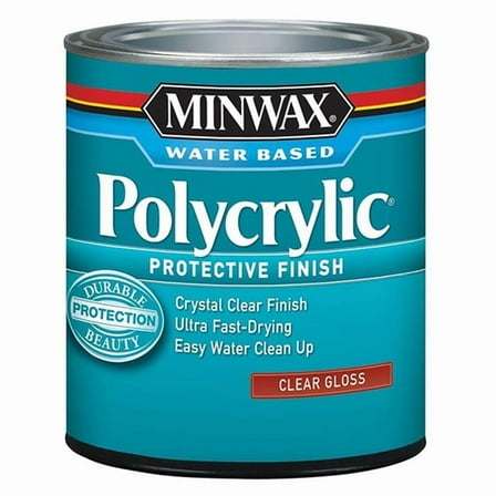 40-Pack of 1/2 pt Minwax 25555 Clear Polycrylic Water-Based Protective Finish Gloss