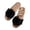 A-Black628, variant on Womens Slide Sandals Pom Pom Decor Soft Sole Flat Slippers Casual Comfortable Indoor House Shoes
