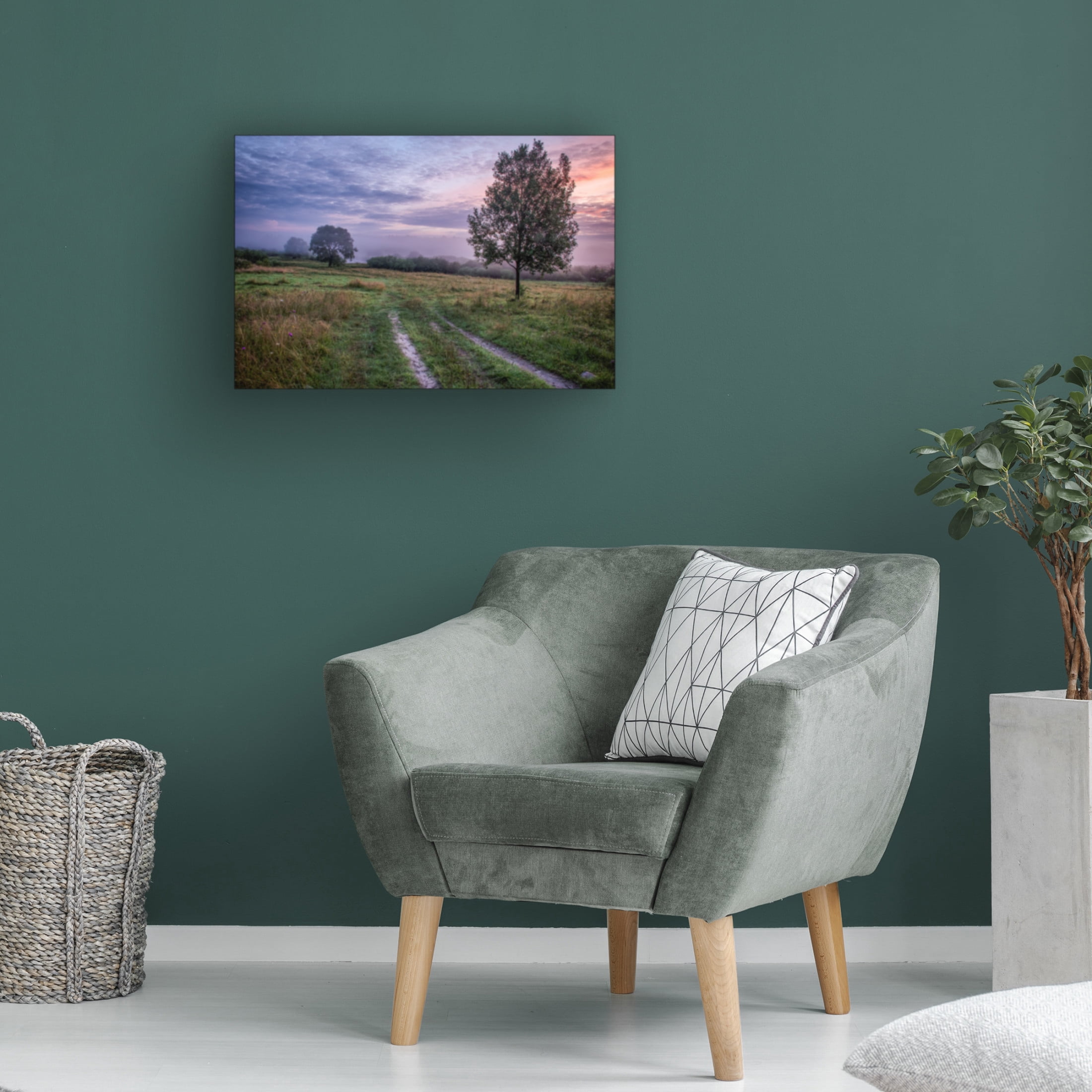 Canvas Wall Art - Yury A Melnikov 'Northern Mowing At Dawn 2' Wall Art for Living Room, Bedroom, or Office Décor by Trademark Fine Art - 47 x 30 Inches