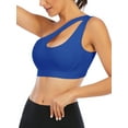thumbnail image 4 of SHCKE Women Sexy One Shoulder Cut Out Sports Bra Workout Tops Yoga Activewear Medium Support for Gym Fitness, 4 of 6